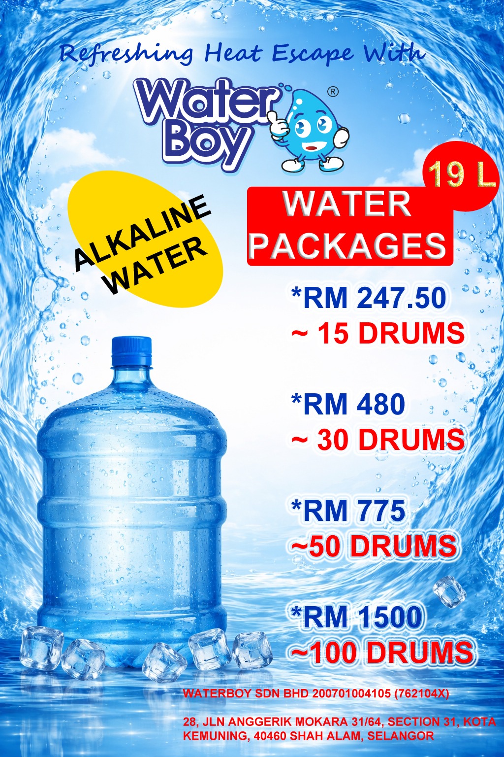 30 btl alkaline water 19 litre